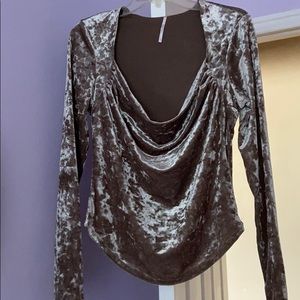 Free people cowl neck, long sleeve blouse